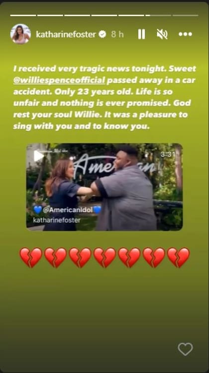 participante de American Idol confirma el accidente de Willie Spence