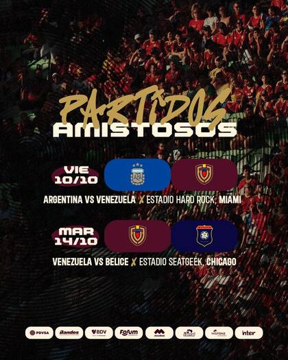 Partidos amistosos de Venezuela en Estados Unidos (X @SeleVinotinto)