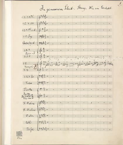 Partitura original de la Sinfonía N°5 de Gustav Mahler (1902)