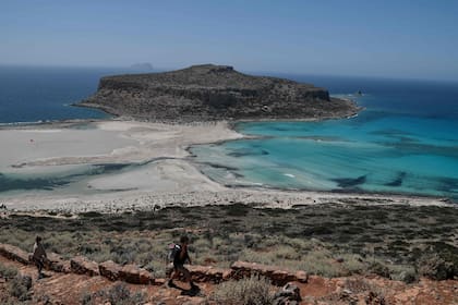 Paseo turístico desde la playa de Balos y su laguna en la parte noreste de la isla de Creta