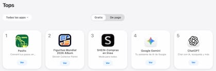 Pasito se consolidó como la aplicación más descargada, incluso por encima de una vinculada al tema del momento: las figuritas del Mundial