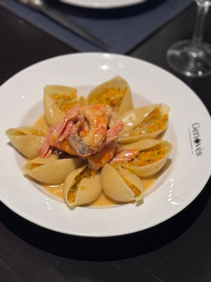 Pasta con langostinos