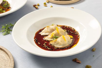 Pastas rellenas de gírgolas, esta vez en clave oriental.