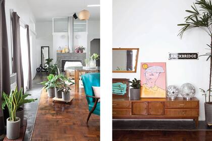 Patinetas y macetas, Linneo, alfombra, Casa Noi Decor, lámparas pintadas a mano en B/N, Camila Vilarsobre y cuadro de Mart Aire.