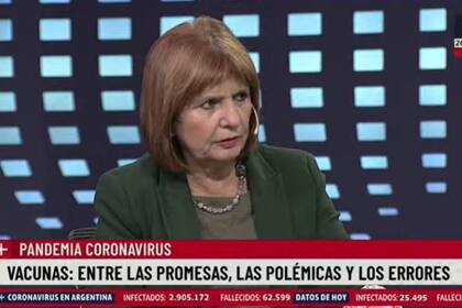 Patricia Bullrich acusó al Gobierno de intentar imponerle a Pfizer un “intermediario”, al que no identificó, como condición para firmar el contrato.