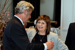 Patricia Bullrich con Nicolás Pino, presidente de la Sociedad Rural Argentina (SRA)