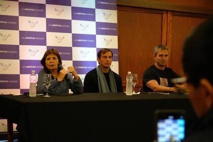 Patricia Bullrich, Diego Hartfield y Martín Menem, durante la campaña en Misiones