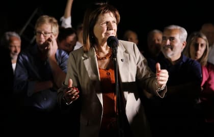 Patricia Bullrich, durante el acto en Capitán Sarmiento