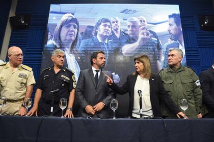 Patricia Bullrich durante la conferencia de prensa por la marcha del 20 de diciembre