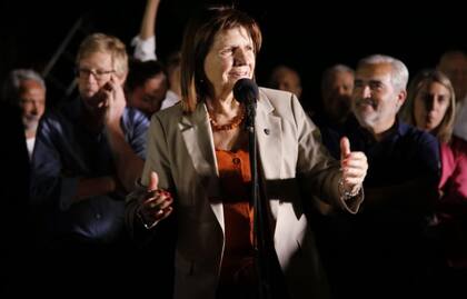 Patricia Bullrich, durante un acto en Capitán Sarmiento