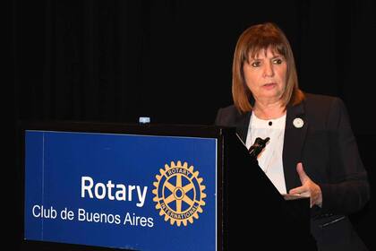 Patricia Bullrich en el almuerzo del Rotary Club de Buenos Aires