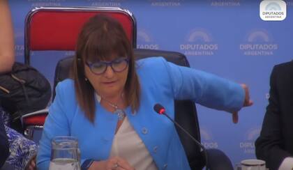 Patricia Bullrich explica cómo "los motochorros disparan hacia atrás" a la hora de justificar que un disparo policial por la espalda, en ese caso, debería considerarse legítima defensa