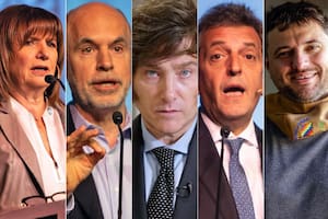 Patricia Bullrich, Horacio Rodríguez Larreta, Javier Milei, Sergio Massa, Juan Grabois
