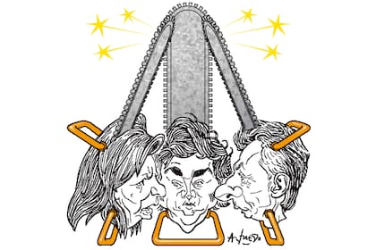 Patricia Bullrich, Javier Milei y Mauricio Macri