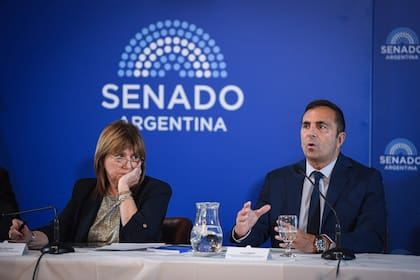 Patricia Bullrich y el secretario de Trabajo, Julio Cordero