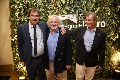 Patricio Frydman, gerente comercial de Expoagro; Raúl Etchebehere, vicepresidente segundo de la Sociedad Rural Argentina (SRA), y Marcos Pereda, vicepresidente de la Rural