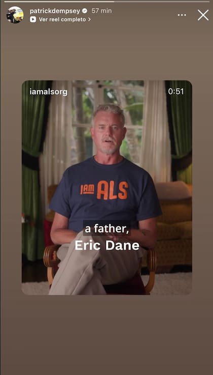 Patrick Demspey despidó a Eric Dane (Foto: Instagram @patrickdempsey)