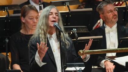 Patti Smith, durante la ceremonia en Estocolmo