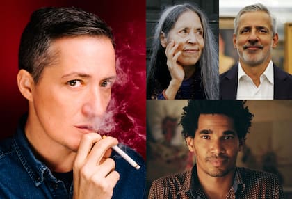 Paul B. Preciado, Cecilia Vicuña, Adriano Pedrosa y Luis Manuel Otero Alcántara, integrante del Movimiento San Isidro, agrupación disidente cubana