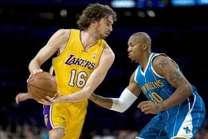 Paul Gasol, en sus tiempos en Los Angeles Lakers, en