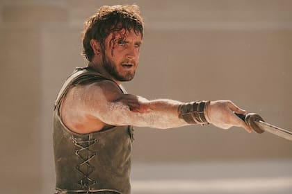 Paul Mescal en la película Gladiador II