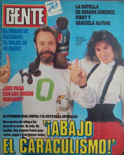 Paula Diagosti, la "Profesex" de Noti-Dormi, el programa de Raúl Portal, en la tapa de GENTE, en 1988