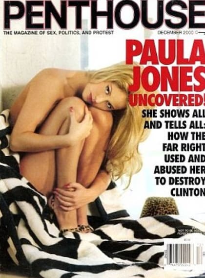 Paula Jones le tomó el gusto a la fama y salió algunas veces en la revista para adultos Penthouse