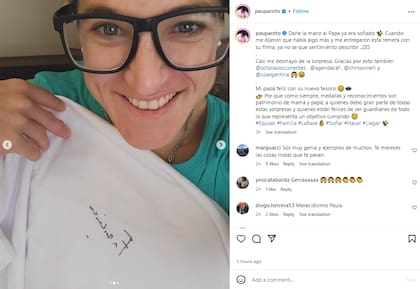 Paula Pareto compartió con sus seguidores su felicidad ante un regalo que recibió de parte del Papa Francisco (Foto: Instagram @paupareto)