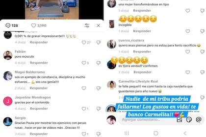Paula Pareto publicó los mensajes que recibe en los videos de sus entrenamientos (Foto: Instagram @paupareto)