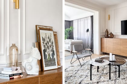 Paulo rescató objetos que sus amigos fueron coleccionando con el tiempo y jugó con el recurso de dar vuelta a los cuadros. Silla 'Prostoria'. Jarrones (Zara Home).