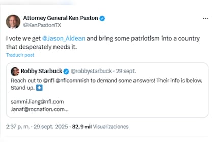 Paxton expresó su apoyo para que otro artista oriundo de Georgia lo reemplace