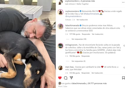 Paz fue adoptada por Leo Montero y su familia (Instagram: @soyleomontero)
