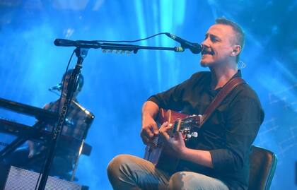 Pedro Aznar, anteanoche, durante la apertura de Jesús María