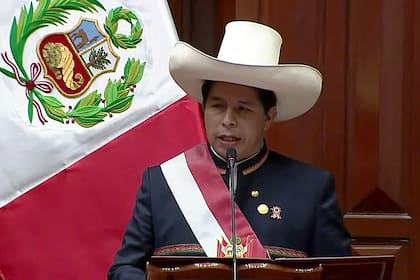 Pedro Castillo, en su asunción en Perú