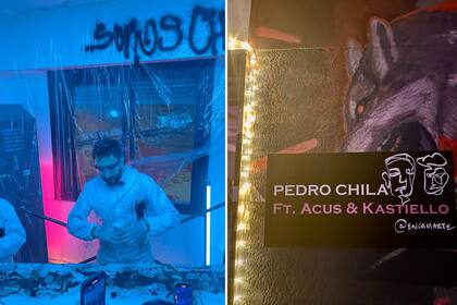 Pedro Chila en un espacio con música y pinturas