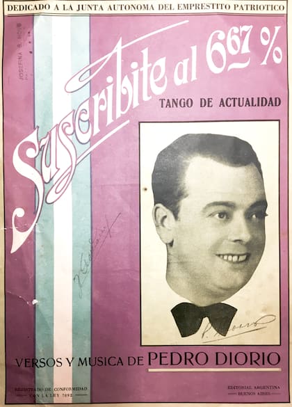 Pedro Diorio creó la letra y la música del "tango de actualidad". Fue grabado por la orquesta típica de Francisco Lomuto