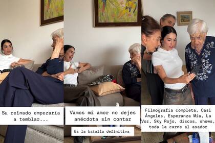 Pedro Rosemblat compartió en Instagram videos del cumpleaños de su abuela y evidenció que durante el evento charló animadamente con Lali (Foto: Captura de video / Instagram @pedrorosemblat)