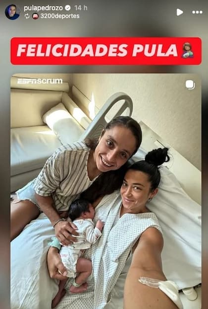 Pedrozo reposteó las muestras de cariño tras el nacimiento de su hijo