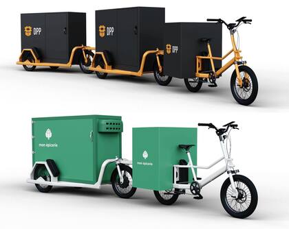 Pelican eTrain es una bici eléctrica a la que se le suman uno o dos acoplados de carga; en total puede trasladar hasta 500 kg