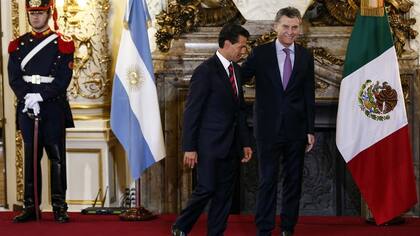 Peña Nieto y Macri en la Casa Rosada, en una renuión en julio del año pasado