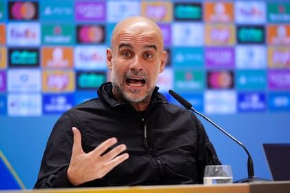 Pep Guardiola, en la intensa conferencia