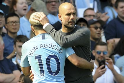 Pep Guardiola y Kun Agüero, dos referentes de este momento de Manchester City