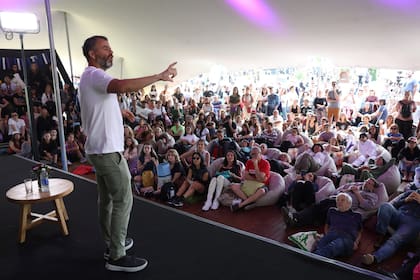 Pereyra en plena charla en el espacio inspiración