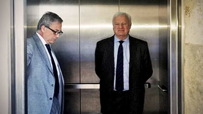 Periotti (derecha), en los tribunales de Comodoro Py