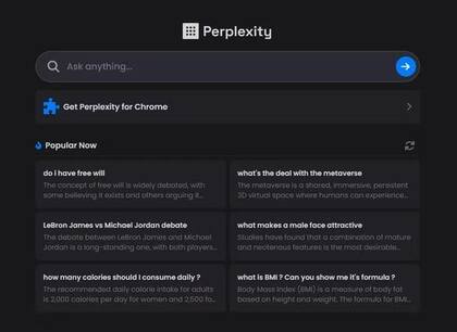 Perplexity AI, el chatbot potenciado por GPT-3. | (Foto: Captura de pantalla/Perplexity AI)