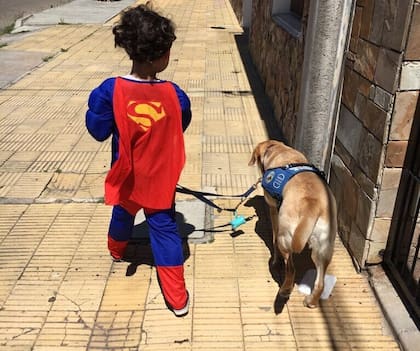 Perro guía acompaña a niño con TEAFoto: Fundappas