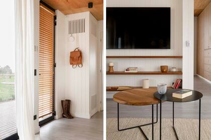 Persiana americana hecha a medida por el Estudio. Juego de mesas de centro (Inés Coviello), alfombra (Mihran).