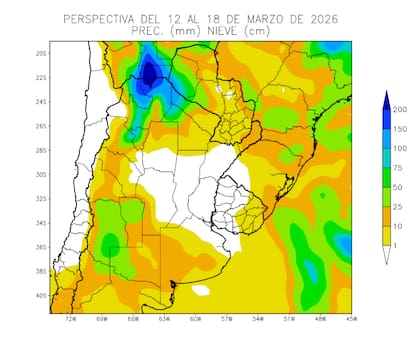 Perspectiva de precipitaciones del 12 al 18 de marzo