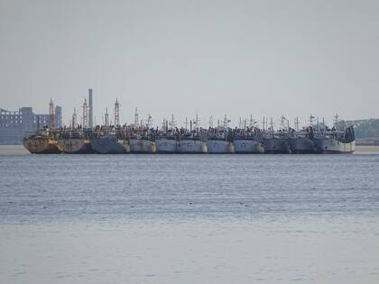 Pesqueros de arrastre en el puerto de Montevideo