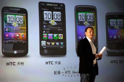 Peter Chou, CEO de la compañía taiwanesa High Tech Computer (HTC), durante una presentación de productos en Beijing, China